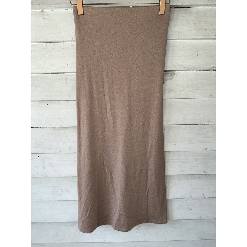 Wilfred Free Maxi Skirt Size Medium Tan Cotton Stretch - Picture 4 of 5